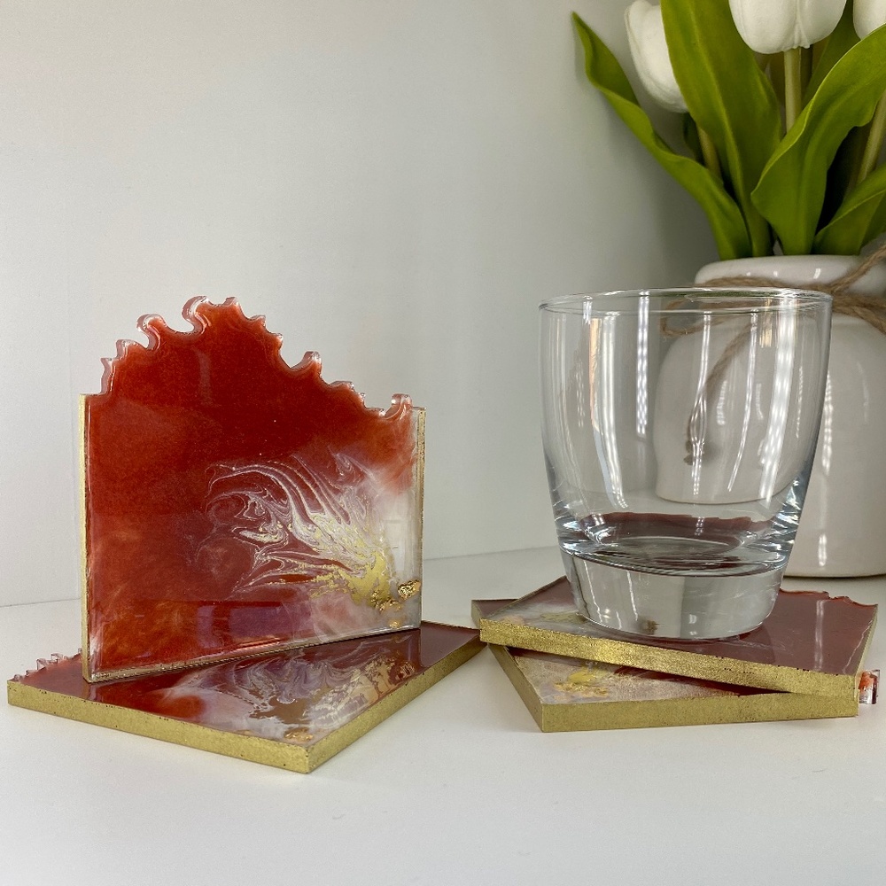 Square Geode Coaster Set
